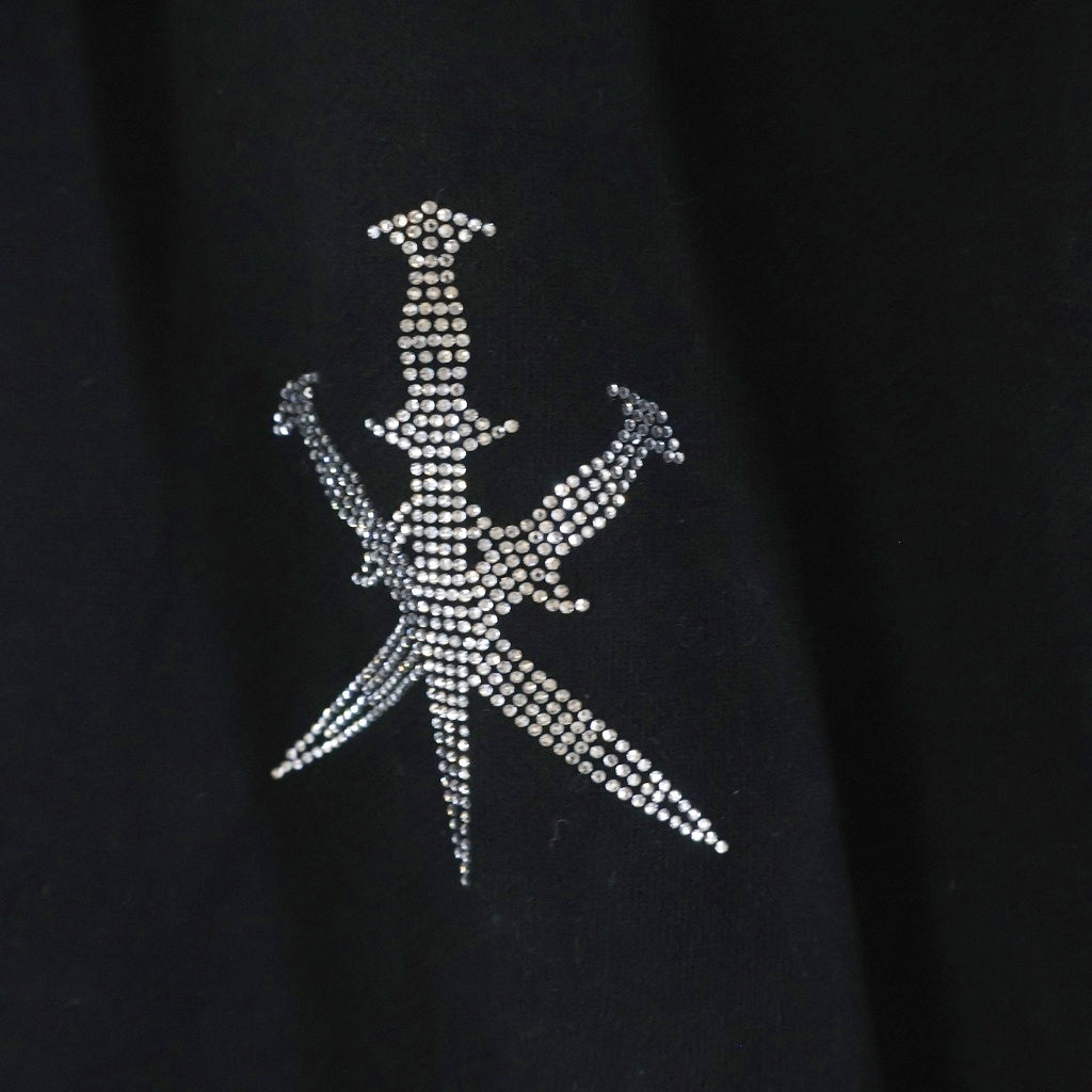 UNKNOWN LONDON(アンノーンロンドン) ×HWC RHINESTONE SWEAT PANTS ラインストーン スウェットパンツ ブラック