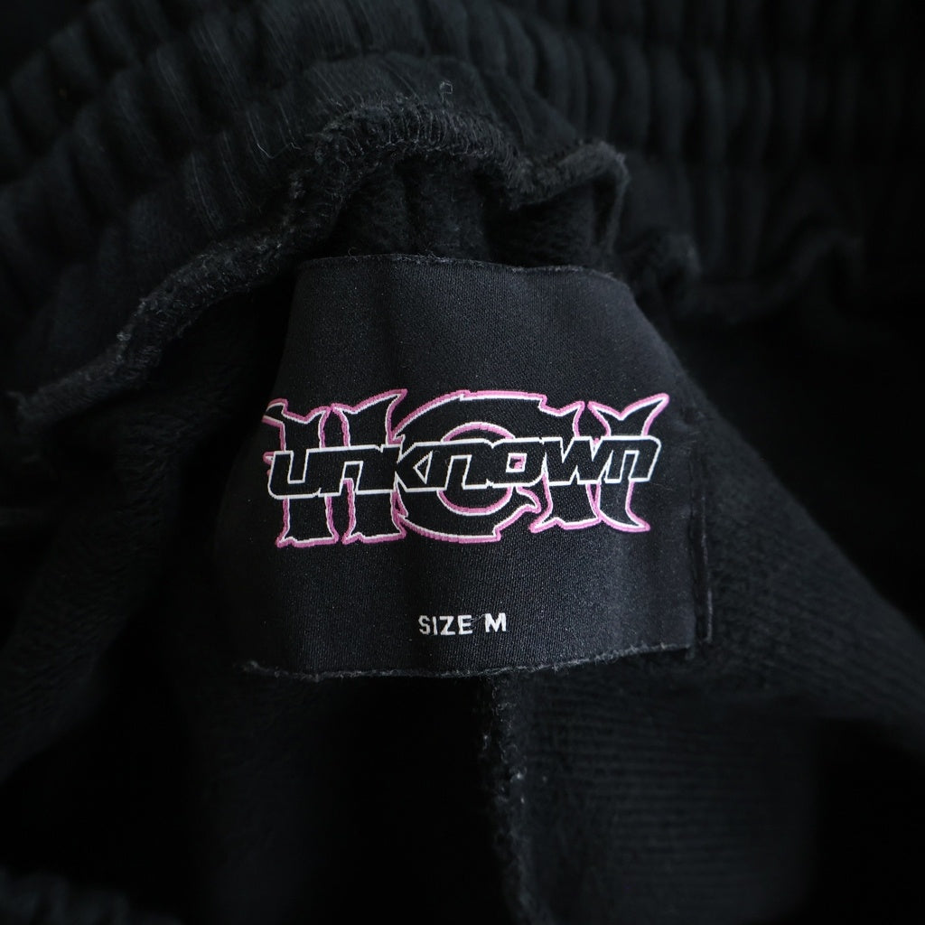UNKNOWN LONDON(アンノーンロンドン) ×HWC RHINESTONE SWEAT PANTS ラインストーン スウェットパンツ ブラック