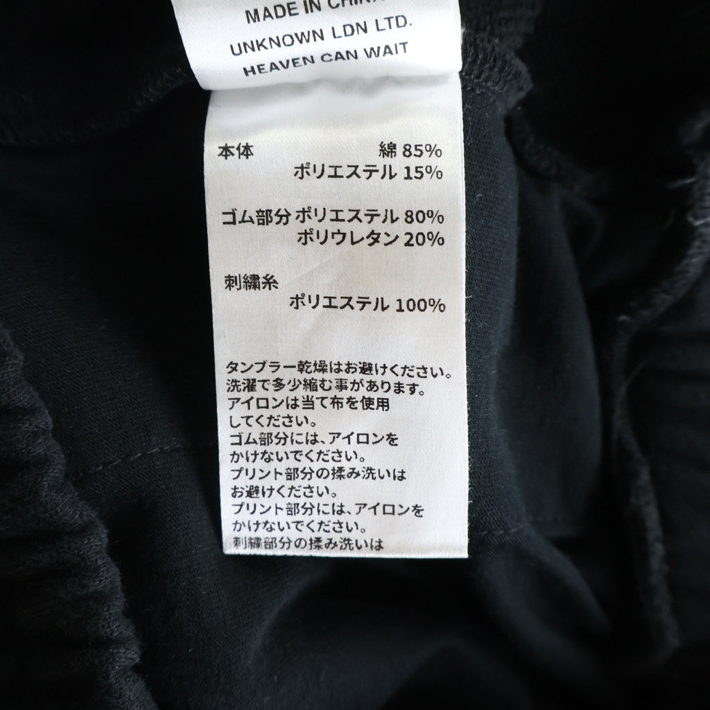 UNKNOWN LONDON(アンノーンロンドン) ×HWC RHINESTONE SWEAT PANTS ラインストーン スウェットパンツ ブラック