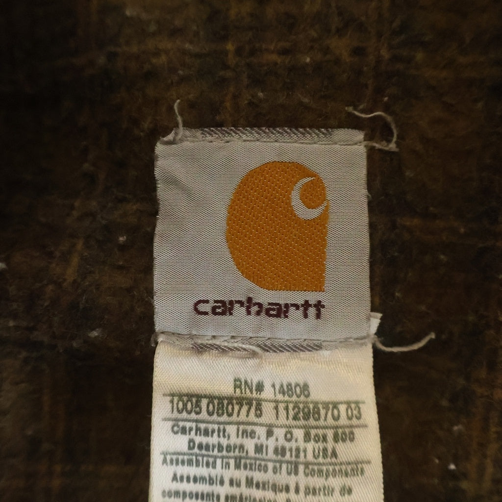 CARHARTT(カーハート) 00s 裏地ブランケット ロゴ刺繍 デトロイトジャケット ブラウン J97 8DL
