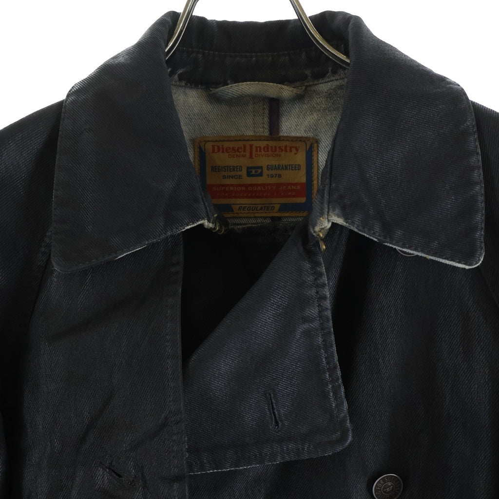 DIESEL(ディーゼル) D-DELIRIOUS-A ディー・デリリアス ダブルブレストコーティングデニムトレンチコート ブラック A05313