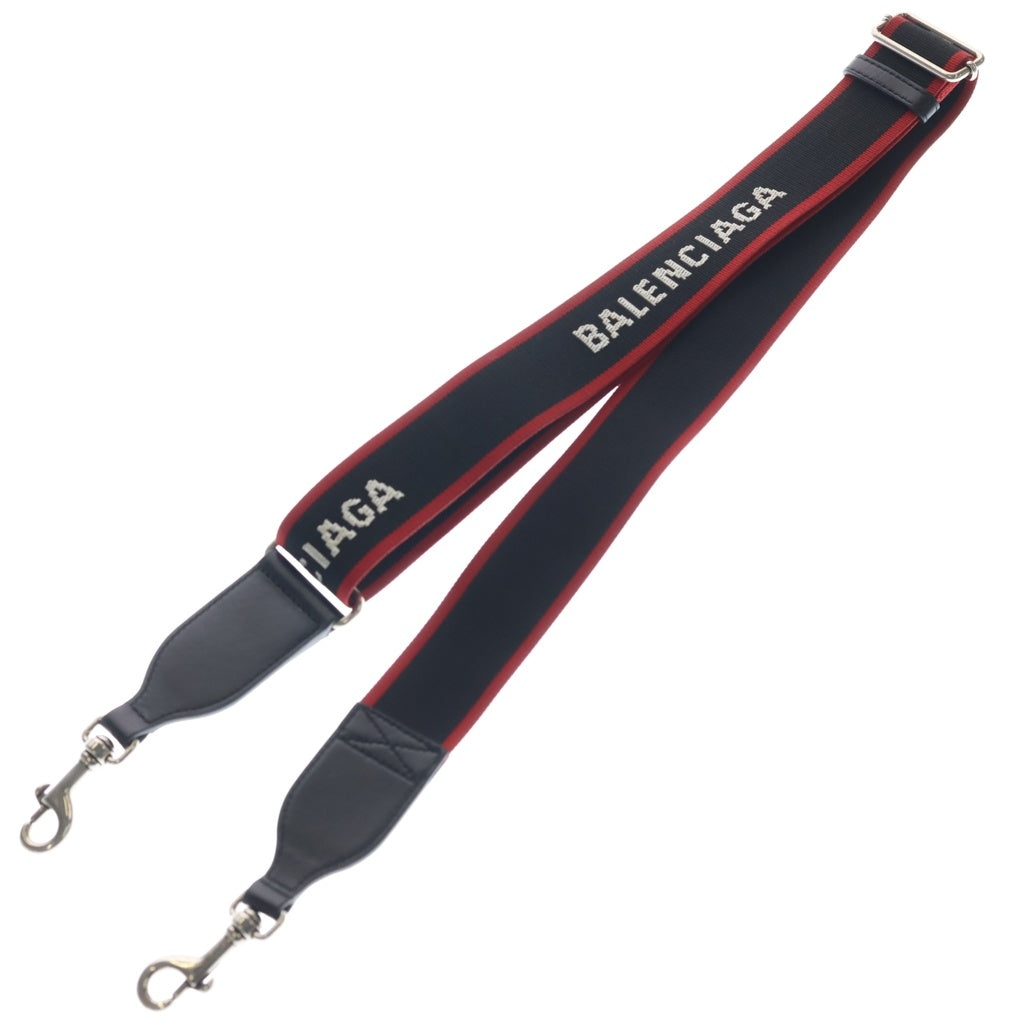 BALENCIAGA(バレンシアガ) BLACK LOGO WEBBING CAMERA STRAP ロゴカメラストラップ ブラック/レッド