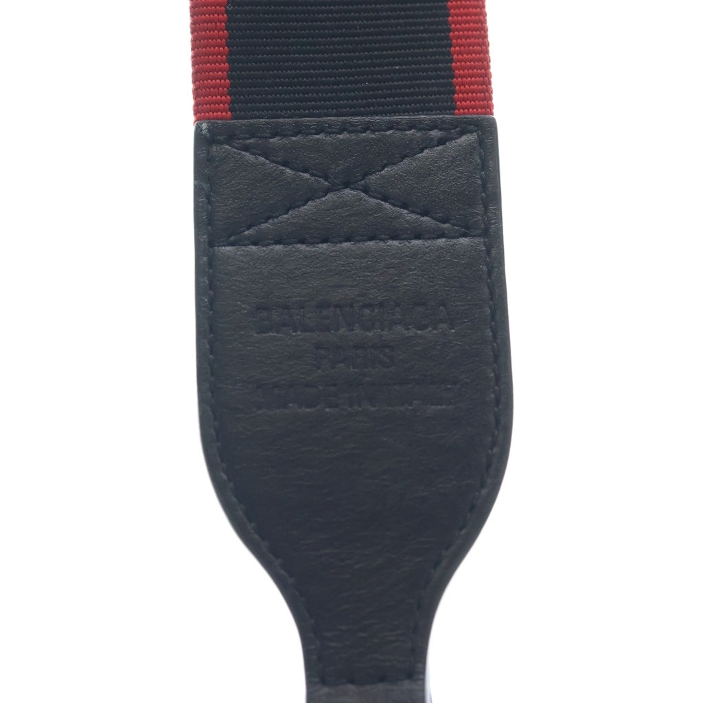 BALENCIAGA(バレンシアガ) BLACK LOGO WEBBING CAMERA STRAP ロゴカメラストラップ ブラック/レッド