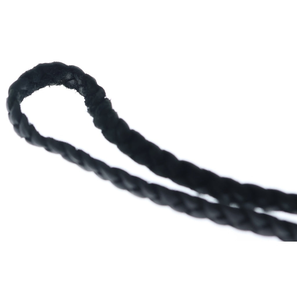 CHROME HEARTS(クロムハーツ) LEATHER BRAID SCROLL ネックレス レザーブレイドネックレス ブラック/シルバー BCA377