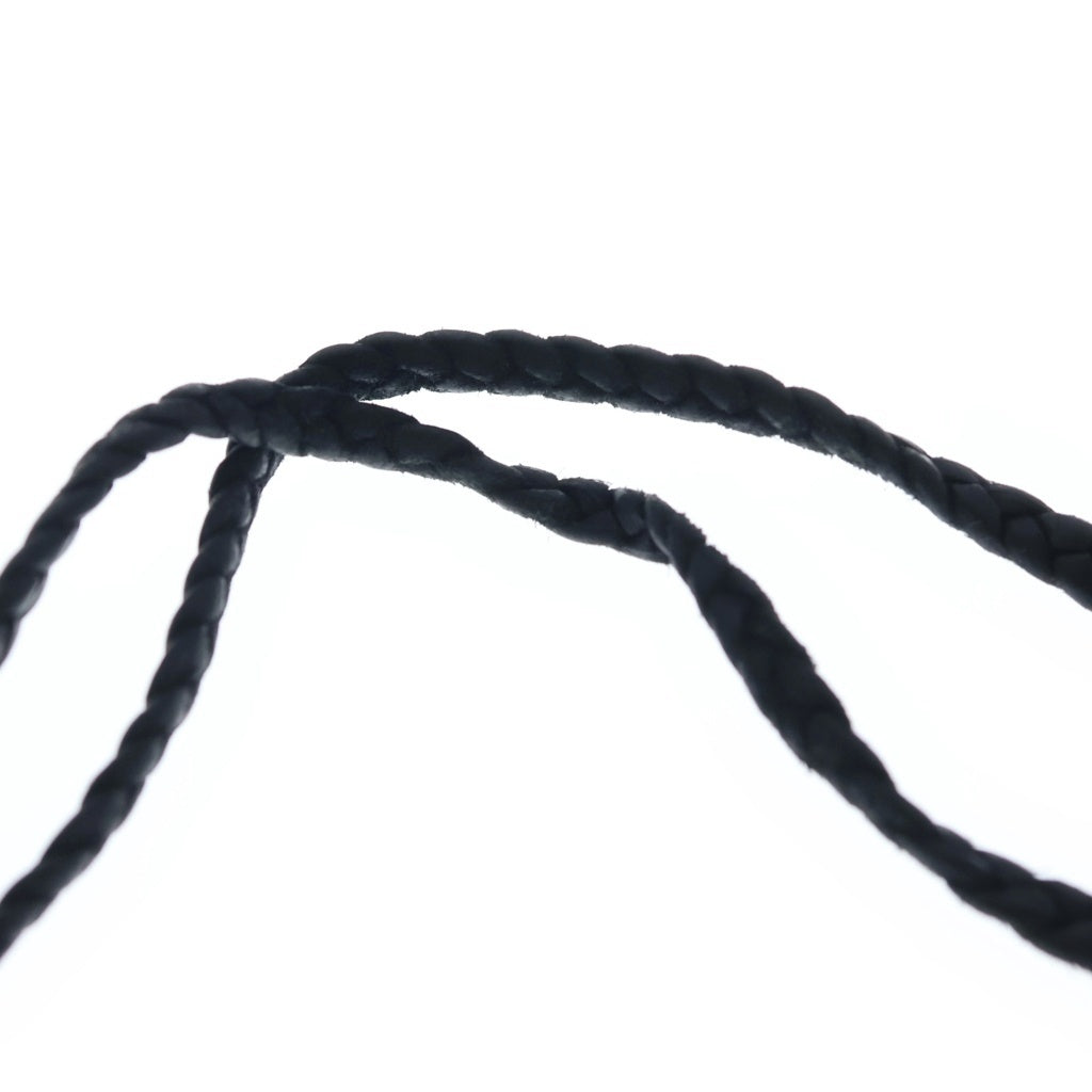 CHROME HEARTS(クロムハーツ) LEATHER BRAID SCROLL ネックレス レザーブレイドネックレス ブラック/シルバー BCA377