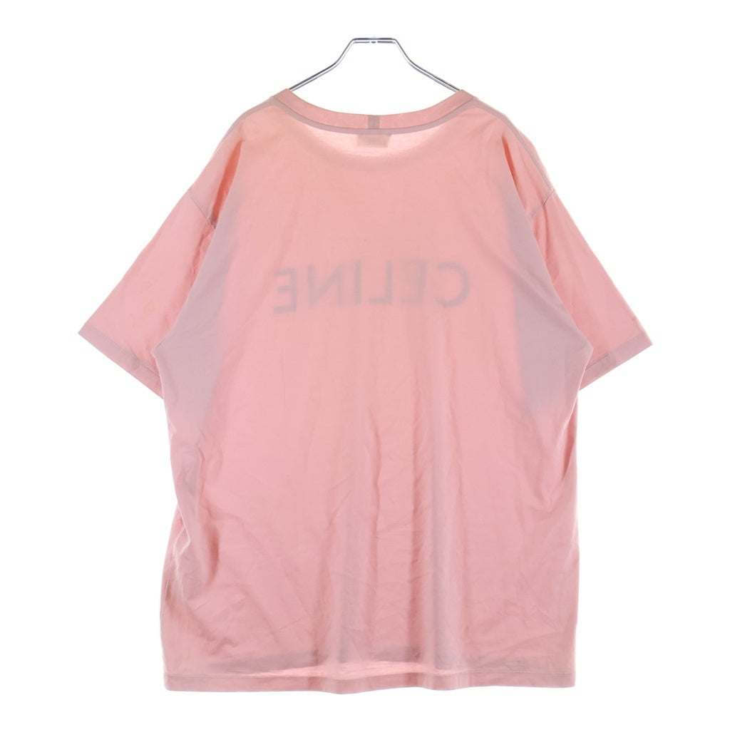 CELINE(セリーヌ) フロントロゴプリント クルーネック半袖Tシャツカットソー ピンク 2X681671Q
