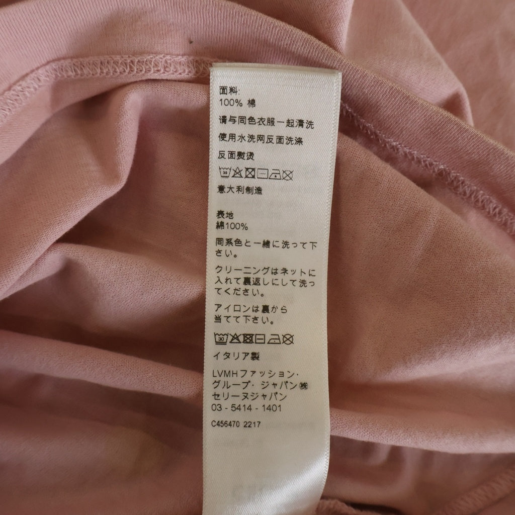 CELINE(セリーヌ) フロントロゴプリント クルーネック半袖Tシャツカットソー ピンク 2X681671Q