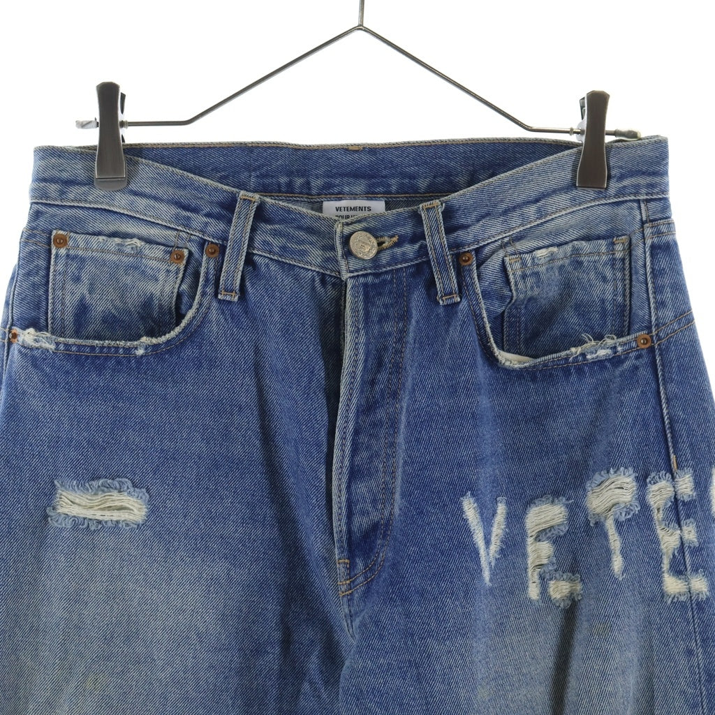VETEMENTS(ヴェトモン) 20SS Light Blue Anarchy Jeans ライトブルー アナーキー ジーンズ デニムパンツ インディゴ MAH20PA010