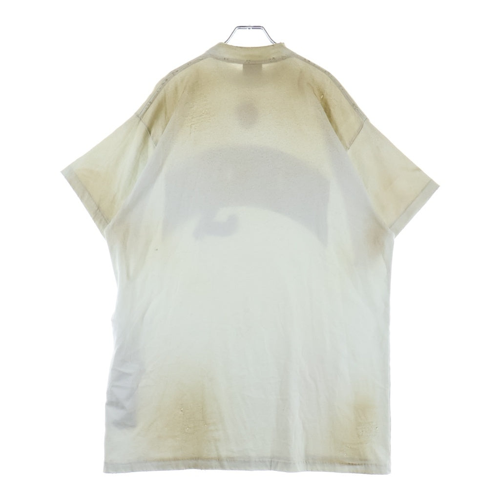 BALENCIAGA(バレンシアガ) 23AW クラッシュダスト加工 ワッペン 半袖Tシャツ ホワイト 739028 TOVN2