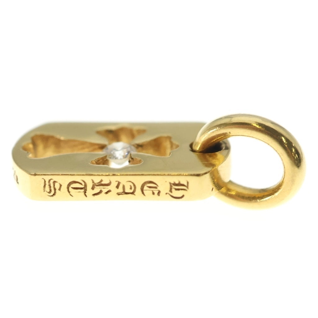 CHROME HEARTS(クロムハーツ) 22K DT TNY CO CRS 1DIA タイニーカットアウトクロス ドッグタグ 1ダイヤ ペンダントトップ ゴールド BCA039