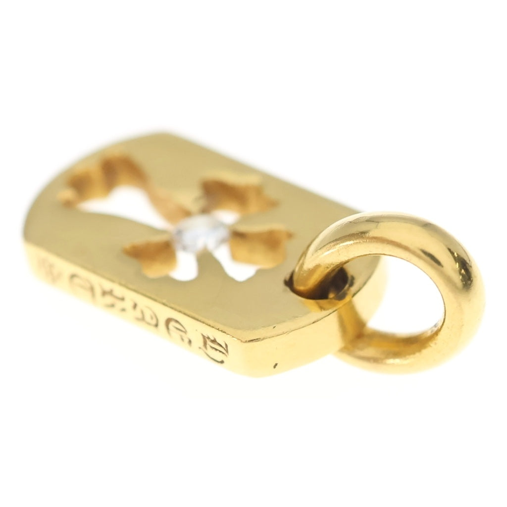 CHROME HEARTS(クロムハーツ) 22K DT TNY CO CRS 1DIA タイニーカットアウトクロス ドッグタグ 1ダイヤ ペンダントトップ ゴールド BCA039