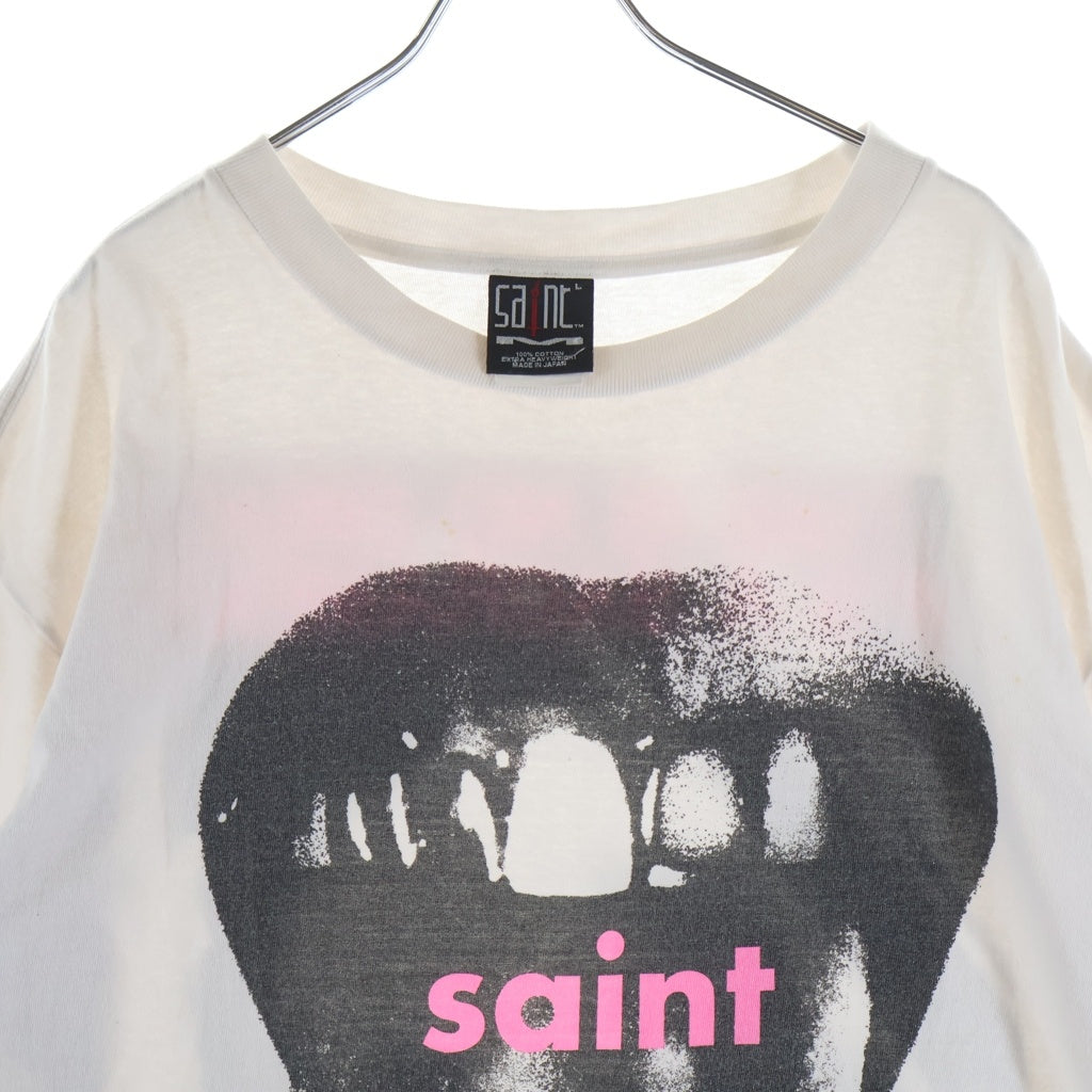 SAINT MICHAEL(セントマイケル) 21AW DRAG S/S TEE フロントプリント 半袖Tシャツ カットソー ホワイト SM-A21-0000-014