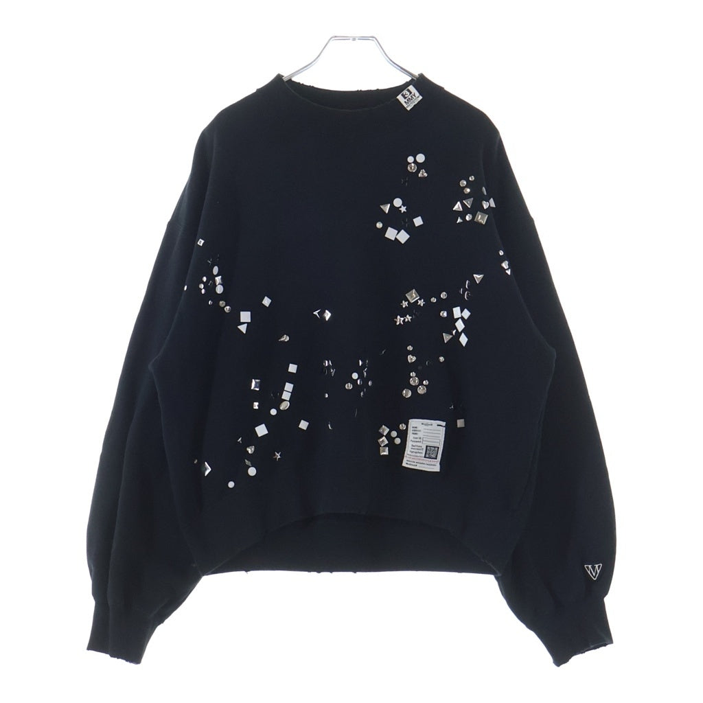 MAISON MIHARAYASUHIRO(メゾンミハラヤスヒロ) 26SS Sequin Embellished Pullover Sweater スパンコール装飾プルオーバースウェットトレーナー ブラック K16PO742