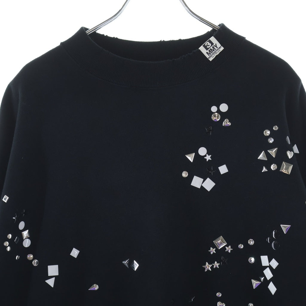 MAISON MIHARAYASUHIRO(メゾンミハラヤスヒロ) 26SS Sequin Embellished Pullover Sweater スパンコール装飾プルオーバースウェットトレーナー ブラック K16PO742