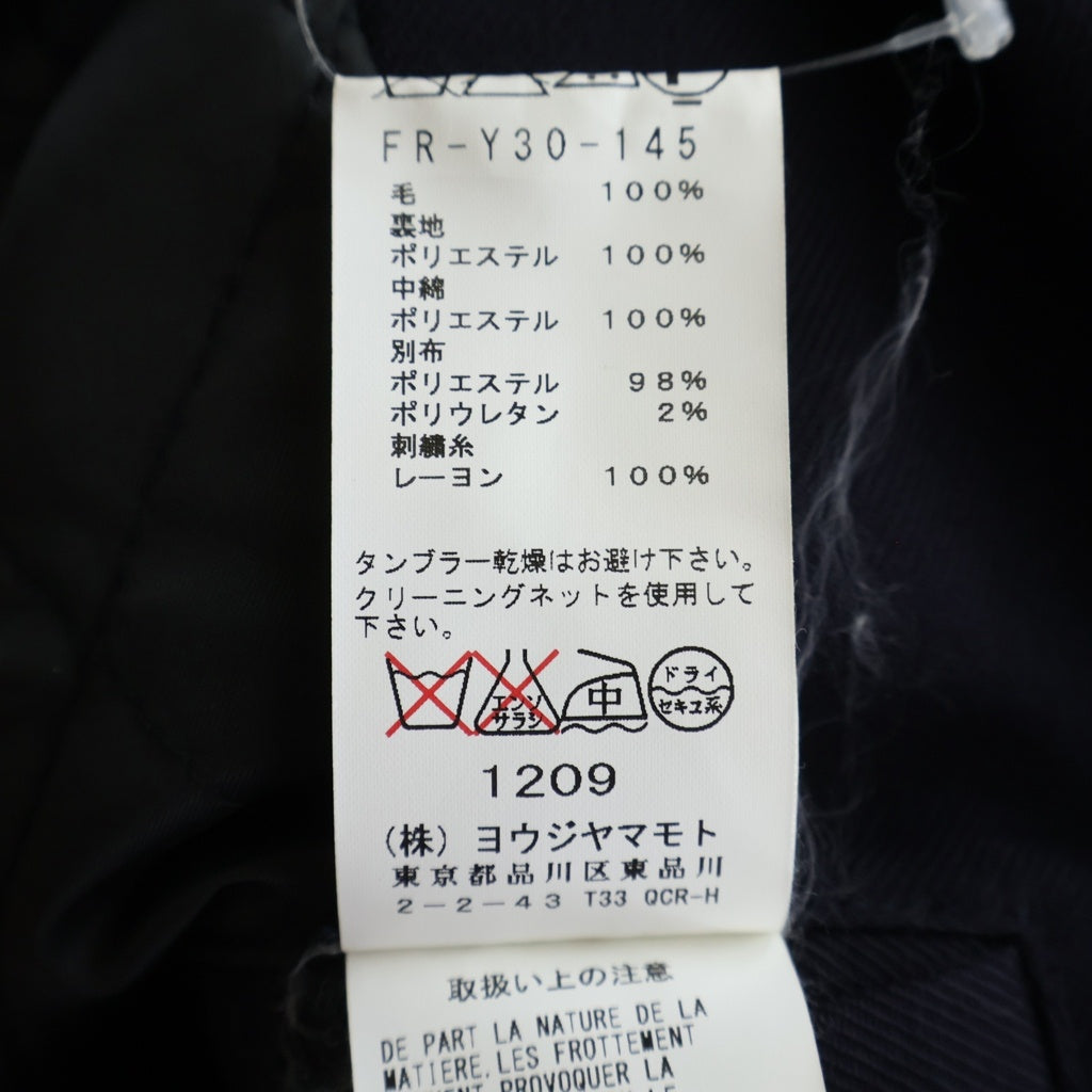 Yohji Yamamoto(ヨウジヤマモト) ×NEW ERA WOOL COACH JACKET ニューエラ ウールコーチジャケット ネイビー FR-Y30-145
