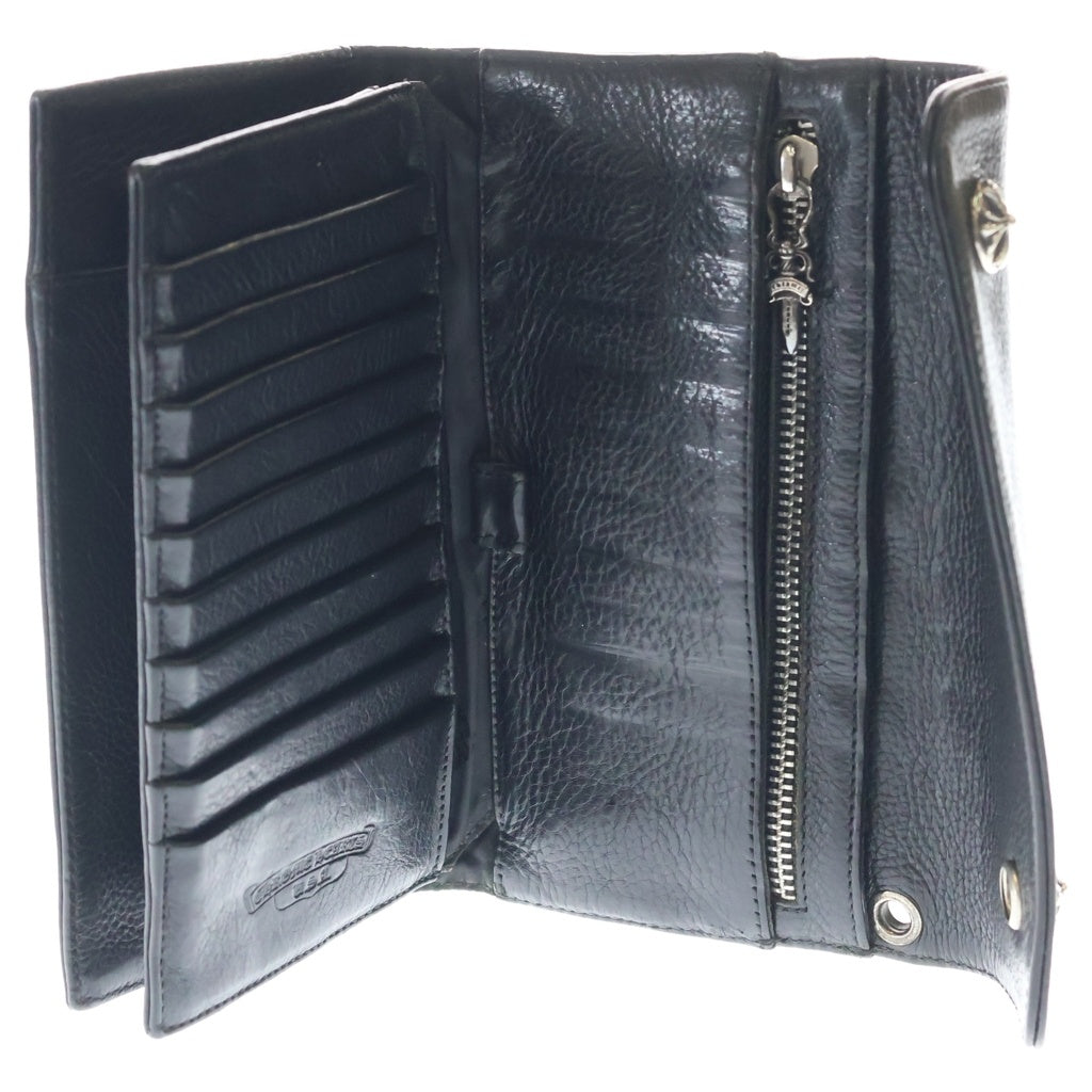 CHROME HEARTS(クロムハーツ) WAVE ウェーブ レザーウォレット 財布 ブラックBCA375