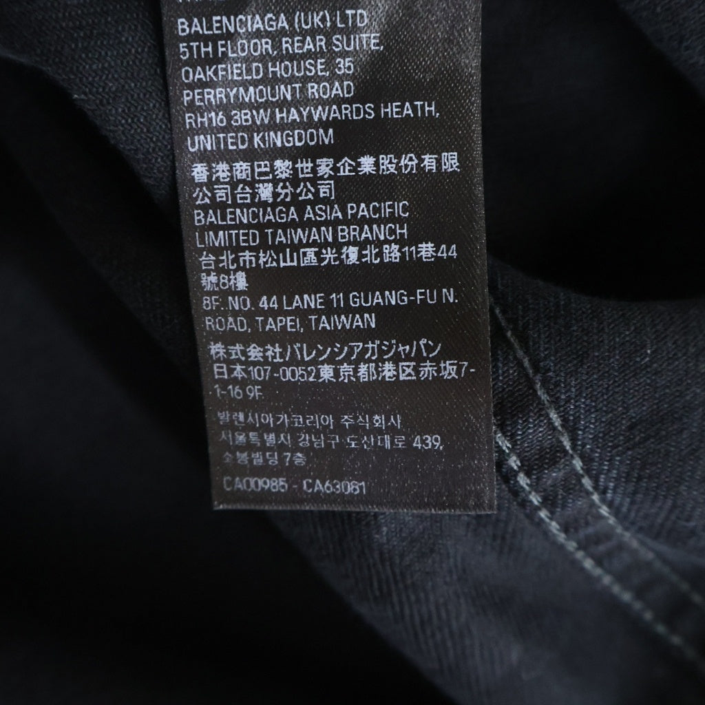 BALENCIAGA(バレンシアガ) オーバーサイズ テープロゴデニムジャケット ブラック 736738 TNW11