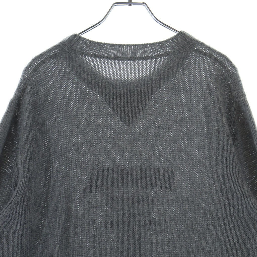 PRADA(プラダ) 20AW カシミヤ混ロゴクルーネックニット グレー UMB223 S211 1YMW