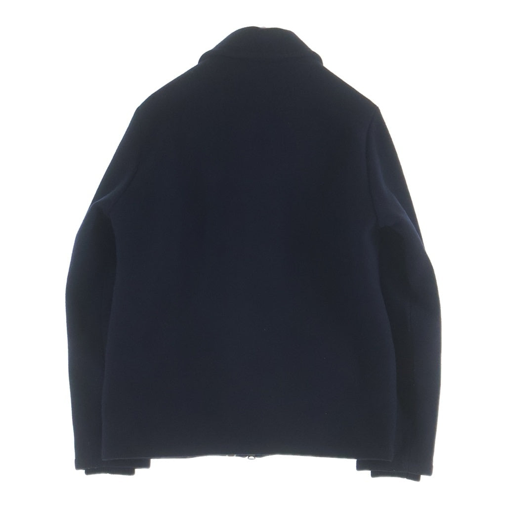 A BATHING APE(アベイシングエイプ) ウールメルトンジャケット ジップアップブルゾン ネイビー