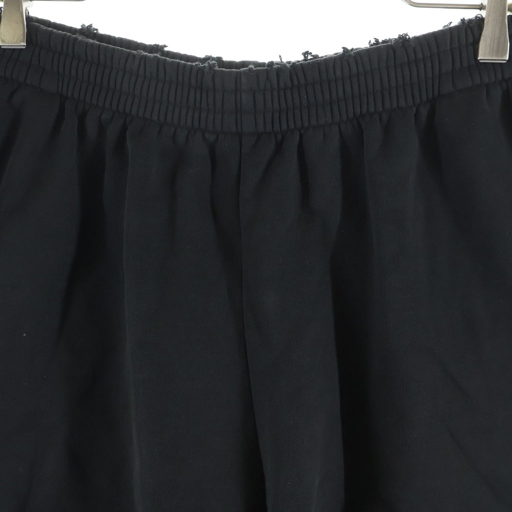 BALENCIAGA(バレンシアガ) ロゴラインストーン ダメージ加工 スウェットショートパンツ ブラック 676137 TQVY1