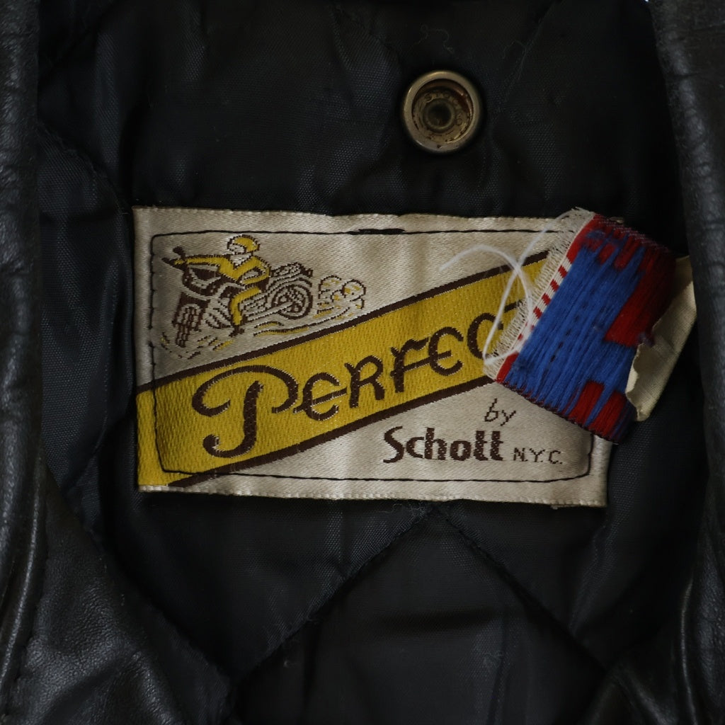 SCHOTT(ショット) 80S VINTAGE 618 RIDERS USA製 バイカータグ ヴィンテージ レザー ダブルライダースジャケット ブラック