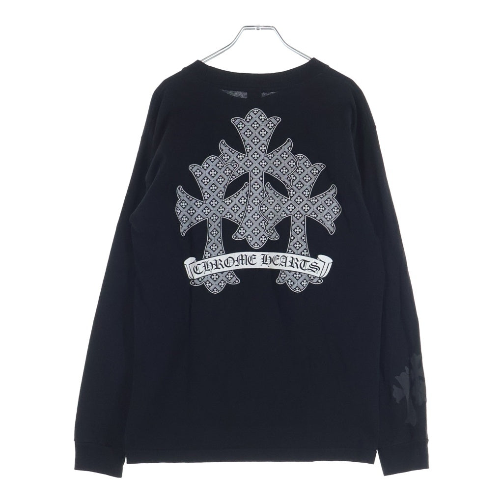CHROME HEARTS(クロムハーツ) CH TSHRT/3 セメタリークロスプリントロングスリーブ Tシャツ カットソー ブラック