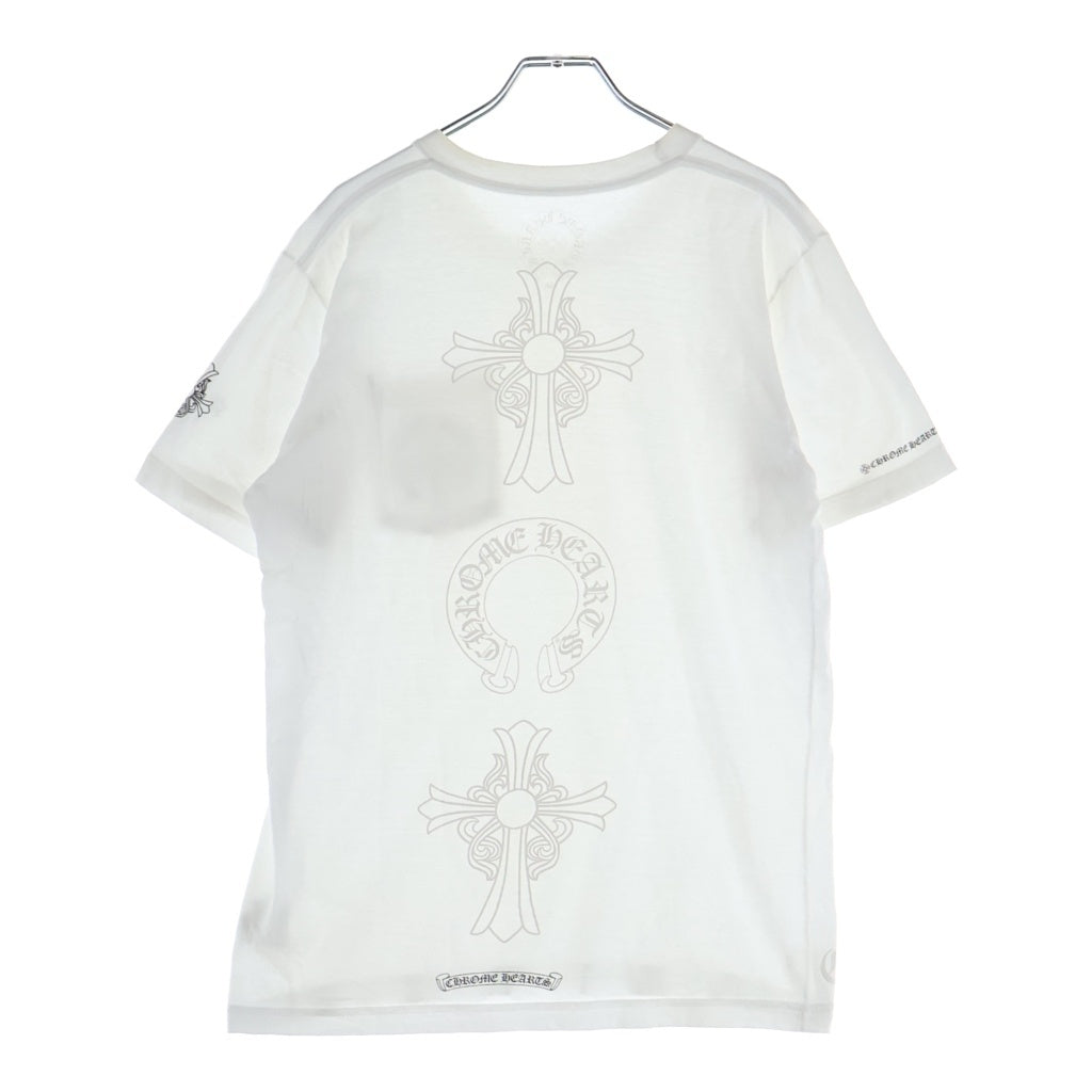 CHROME HEARTS(クロムハーツ) SH S/S バックCH クロス ホースシュー プリント 半袖Tシャツ カットソー ホワイト
