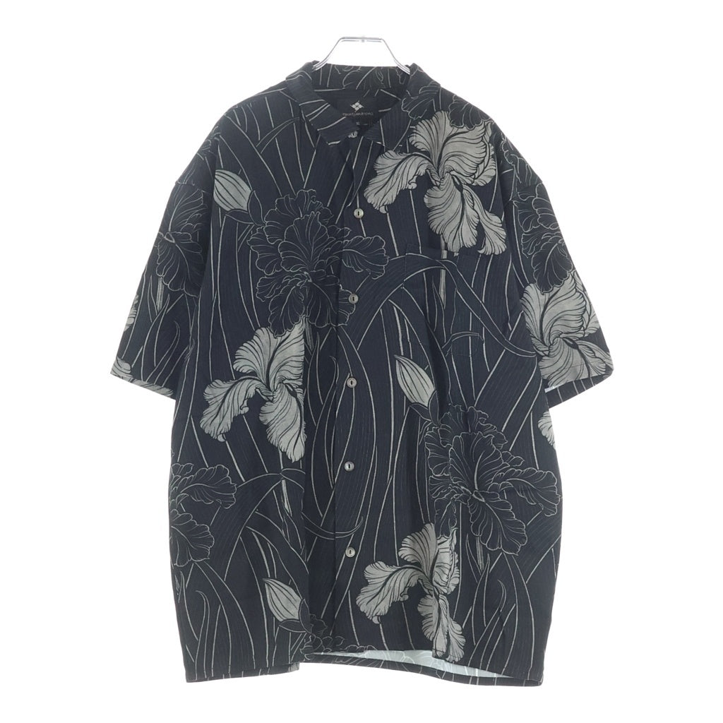 BUDSPOOL(バッズプール) ×GAKKIN 菖蒲華 HAWAIIAN SHIRT ガッキン ハワイアン 半袖シャツ ブラック