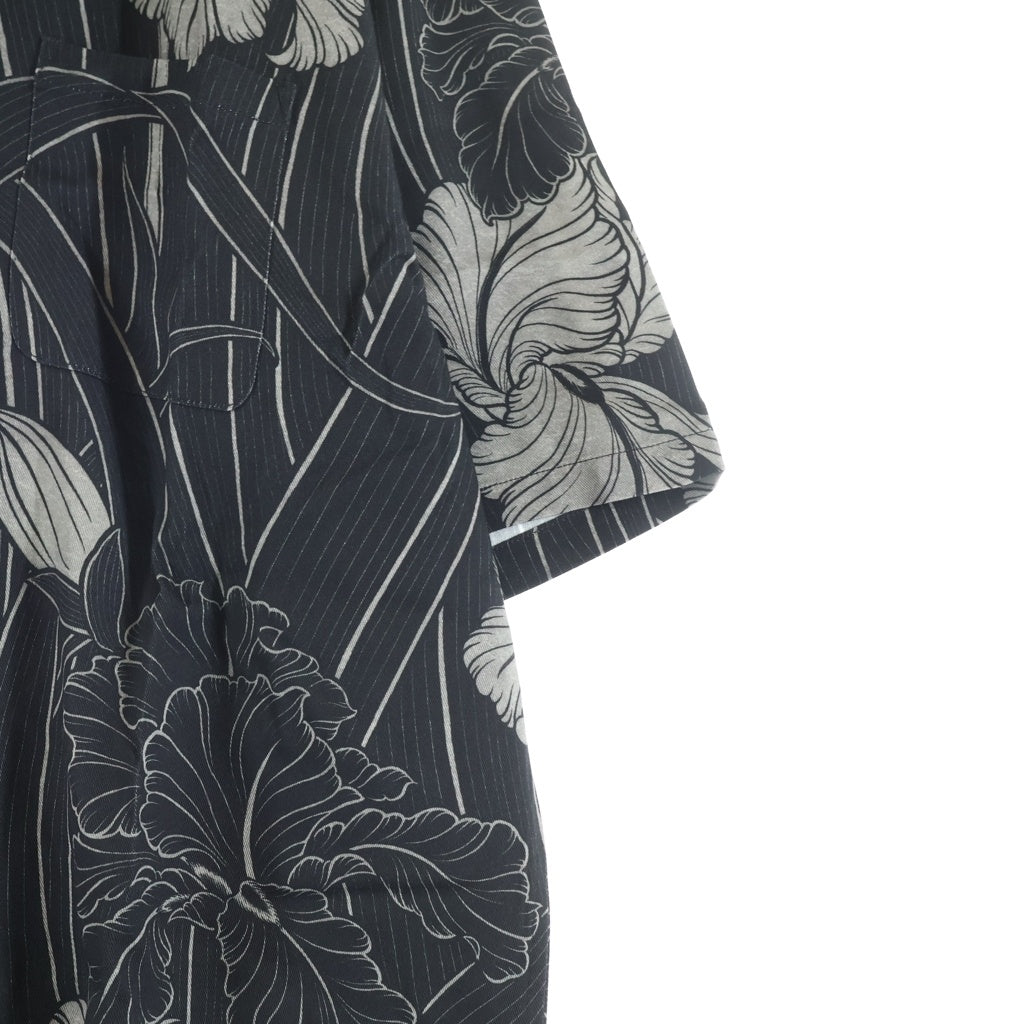 BUDSPOOL(バッズプール) ×GAKKIN 菖蒲華 HAWAIIAN SHIRT ガッキン ハワイアン 半袖シャツ ブラック