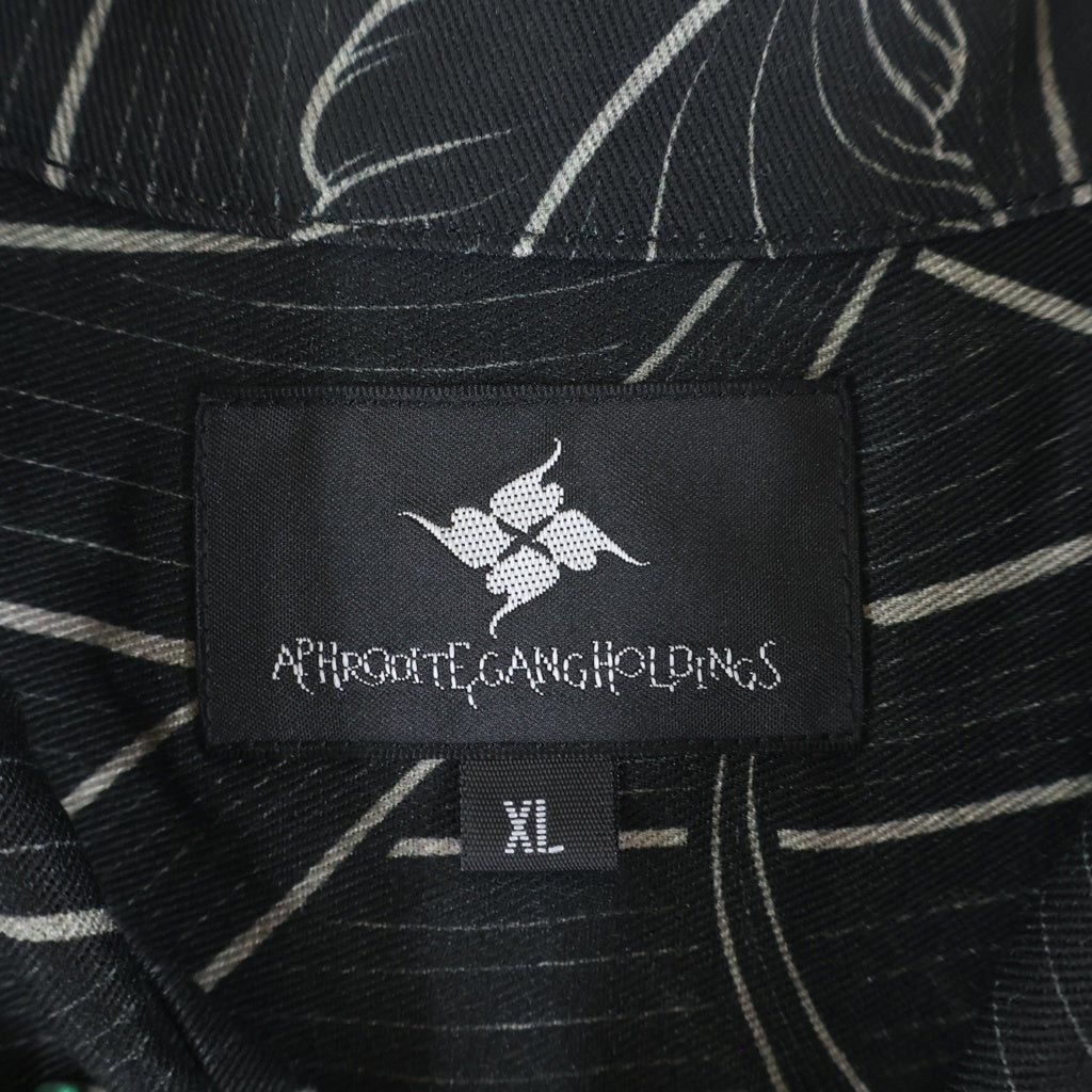 BUDSPOOL(バッズプール) ×GAKKIN 菖蒲華 HAWAIIAN SHIRT ガッキン ハワイアン 半袖シャツ ブラック