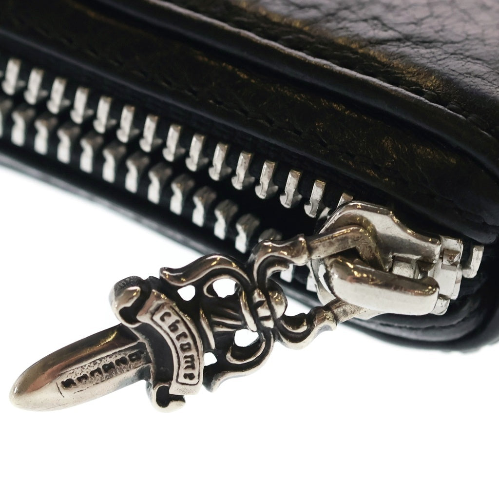 CHROME HEARTS(クロムハーツ) REC F ZIP PLANE ラウンドジップ レザーウォレット 財布 ブラック