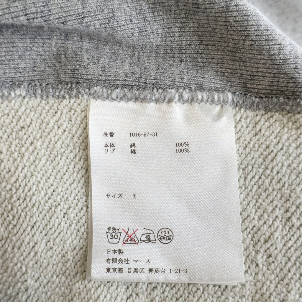 JOHN LAWRENCE SULLIVAN(ジョンローレンスサリバン) COTTON CREW NECK SWEAT コットンクルーネックスウェットトレーナー グレー
