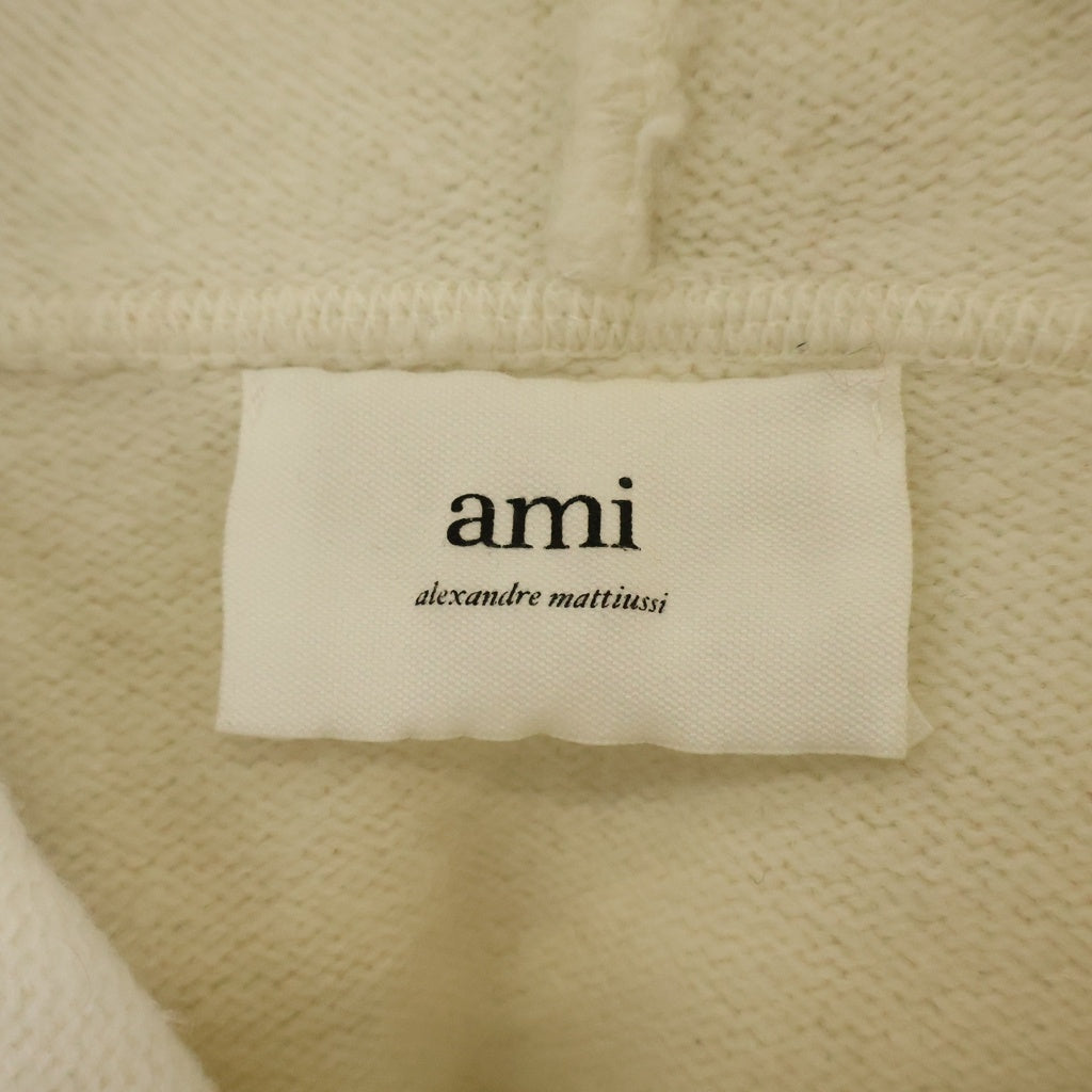 ami paris(アミパリス) フロントロゴ ニットパーカー フーディー アイボリー UK5802.018 レディース