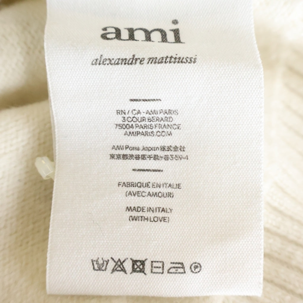 ami paris(アミパリス) フロントロゴ ニットパーカー フーディー アイボリー UK5802.018 レディース