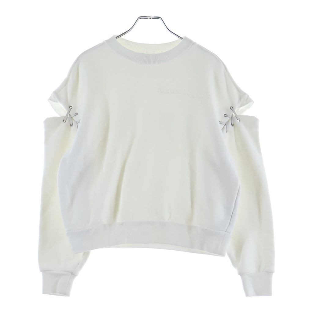 Alexander McQueen(アレキサンダーマックイーン) 袖レースアップデザイン スウェット トレーナー ホワイト 789995 QLAC8 レディース