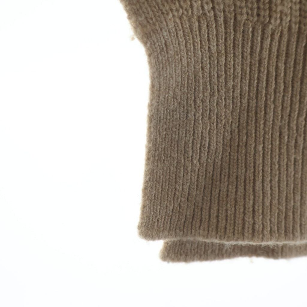 MAISON KITSUNE(メゾンキツネ) フォックスパッチ リブニットハーフジップ セーター ブラウン レディース