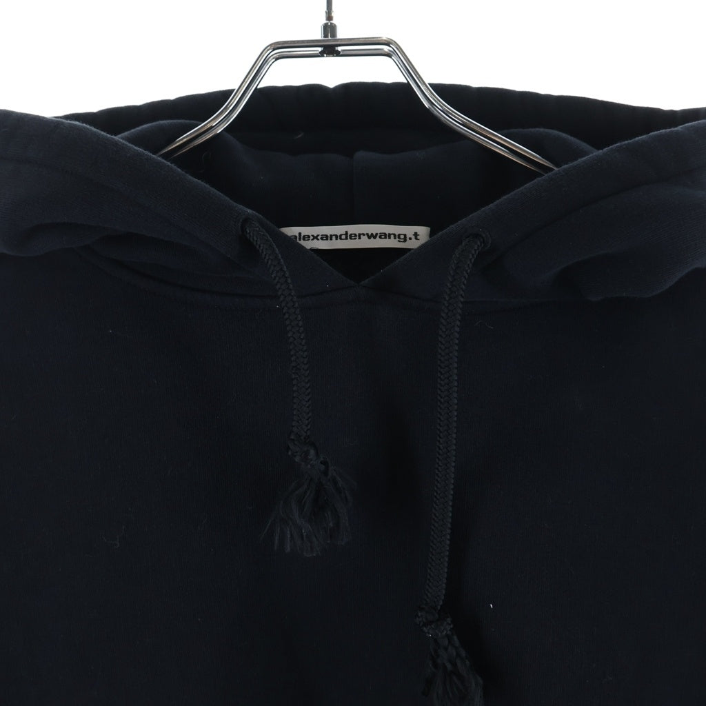 ALEXANDER WANG(アレキサンダーワン) クロップド丈 プルオーバーパーカー ブラック CA00985 レディース
