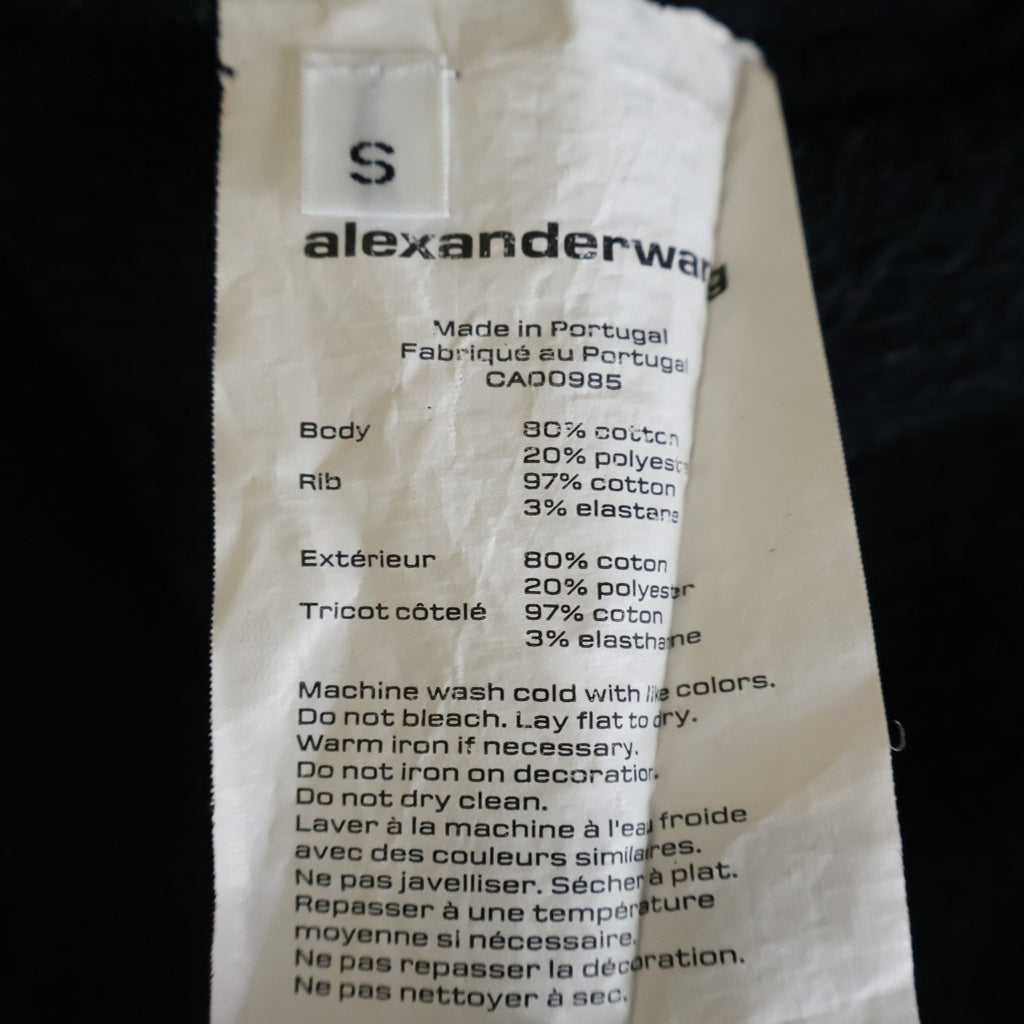 ALEXANDER WANG(アレキサンダーワン) クロップド丈 プルオーバーパーカー ブラック CA00985 レディース