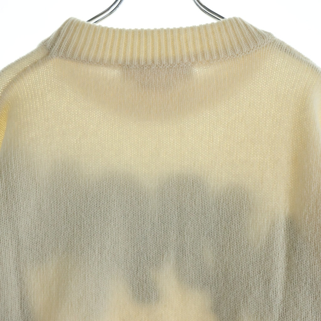 MARNI(マルニ) 22AW シェットランド フロント刺繍 クルーネック長袖ニット ベージュ GCMG0262Q0