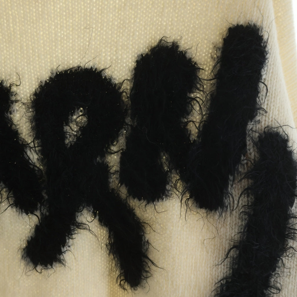 MARNI(マルニ) 22AW シェットランド フロント刺繍 クルーネック長袖ニット ベージュ GCMG0262Q0