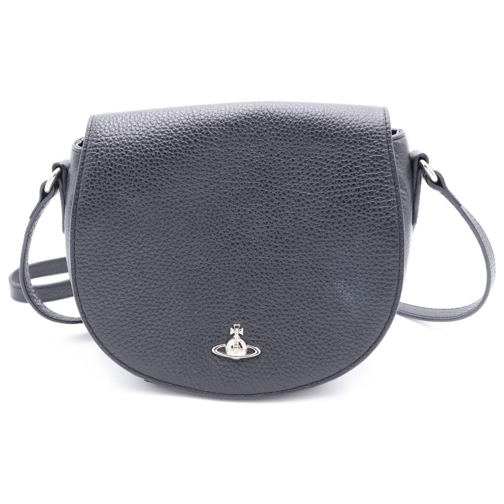 Vivienne Westwood(ヴィヴィアンウエストウッド) SADDLE BAG ショルダーバッグ ブラック レザー レディース