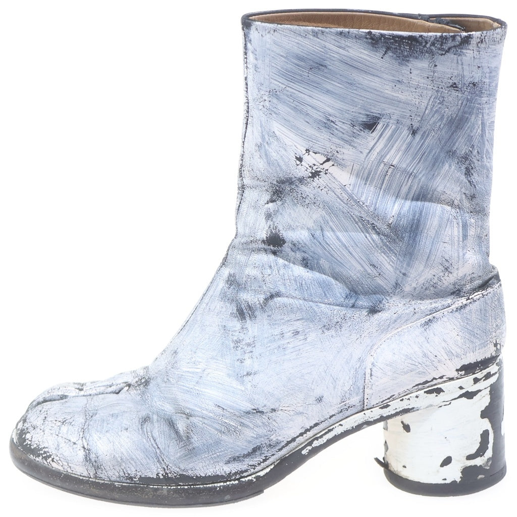 Maison Margiela(メゾンマルジェラ) TABI BOOTS タビ ペンキアンクルレザーブーツ ブラック/ホワイト S57WU0132