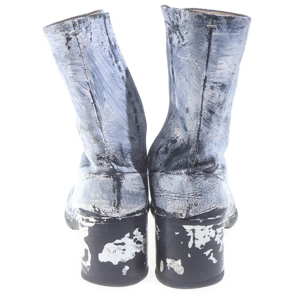 Maison Margiela(メゾンマルジェラ) TABI BOOTS タビ ペンキアンクルレザーブーツ ブラック/ホワイト S57WU0132