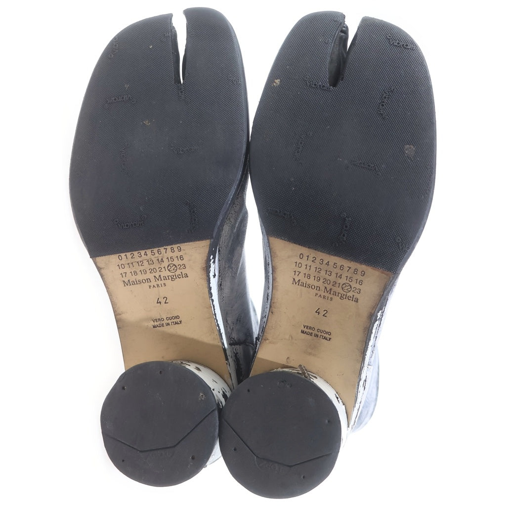 Maison Margiela(メゾンマルジェラ) TABI BOOTS タビ ペンキアンクルレザーブーツ ブラック/ホワイト S57WU0132