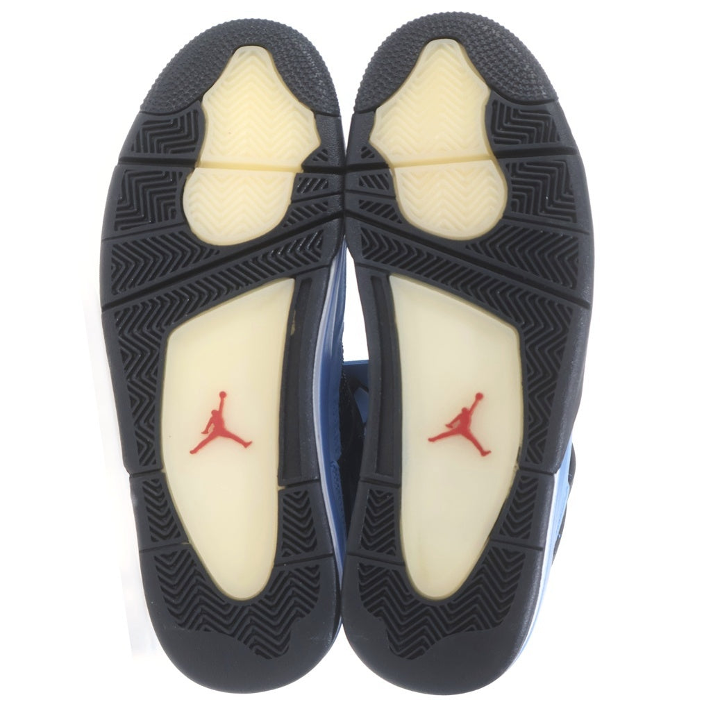 NIKE(ナイキ) ×TRAVIS SCOTT AIR JORDAN4 RETRO CACTUSJACK UNIVERSITYBLUE エアジョーダン4 レトロ カクタスジャック レザーハイカットスニーカー ブルー 308497-406 US10/28cm