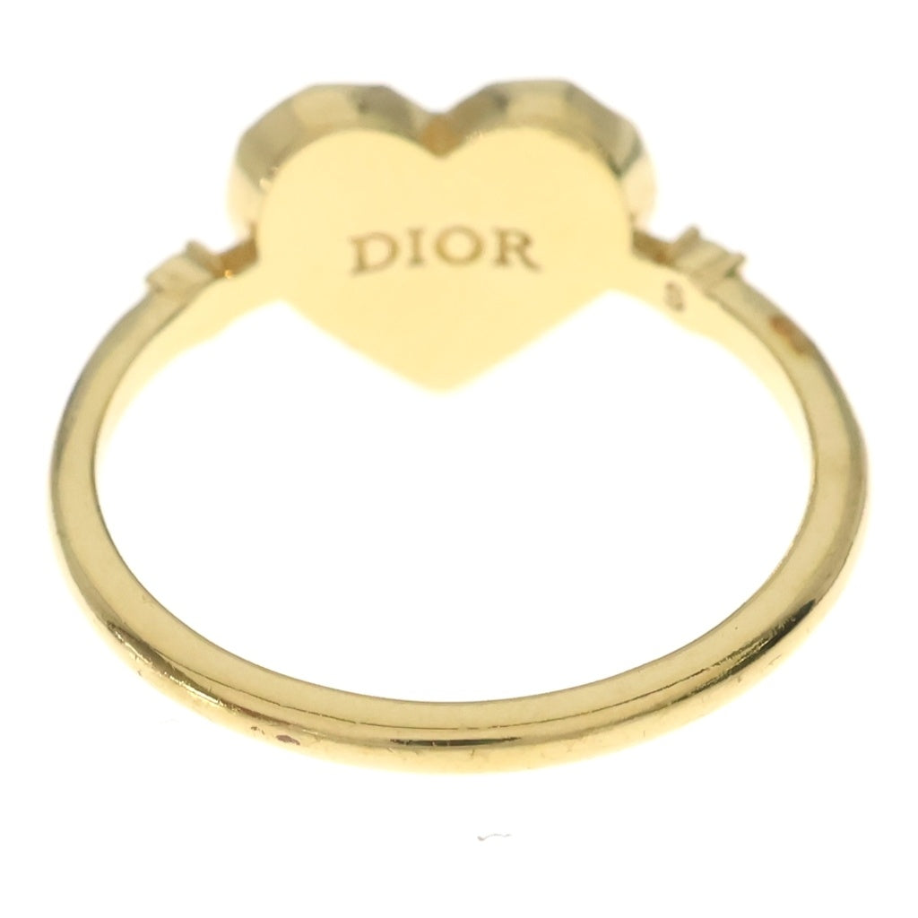 DIOR(ディオール) ラインストーン ハートモチーフリング ゴールド GP レディース