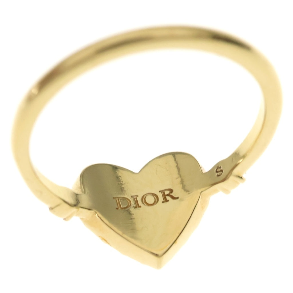 DIOR(ディオール) ラインストーン ハートモチーフリング ゴールド GP レディース