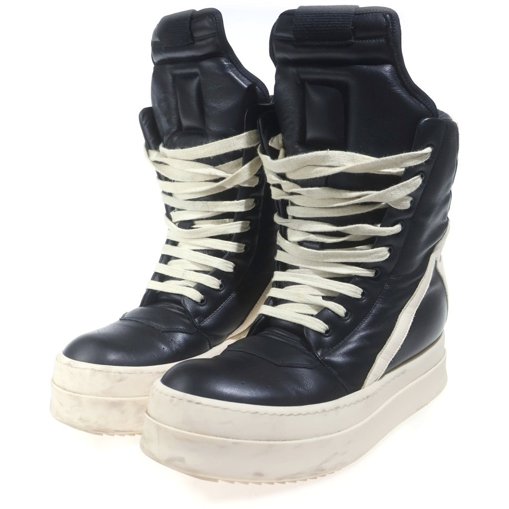 Rick Owens(リックオウエンス) Mega Geobasket Leather Sneakers メガジオバスケット レザー スニーカーズ 41 ブラック/ホワイト RU02D6855LCO