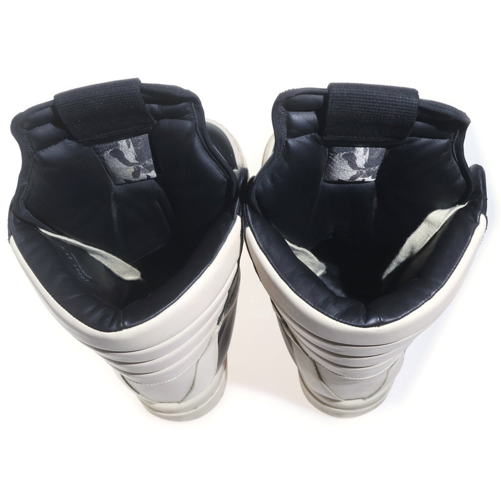 Rick Owens(リックオウエンス) Mega Geobasket Leather Sneakers メガジオバスケット レザー スニーカーズ 41 ブラック/ホワイト RU02D6855LCO
