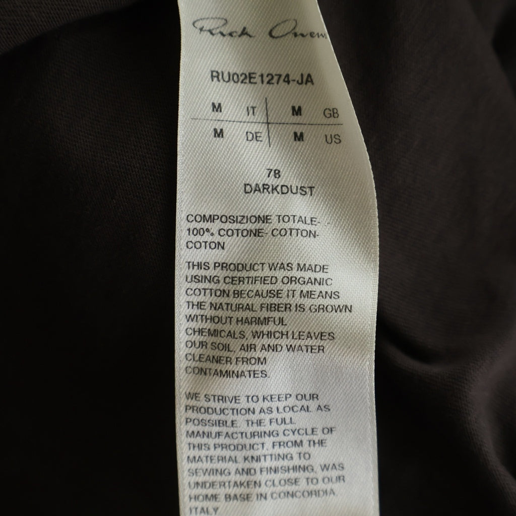 Rick Owens(リックオウエンス) 25AW ジャンボシルエット 半袖Tシャツ カットソー ブラウン RU02E1274-JA
